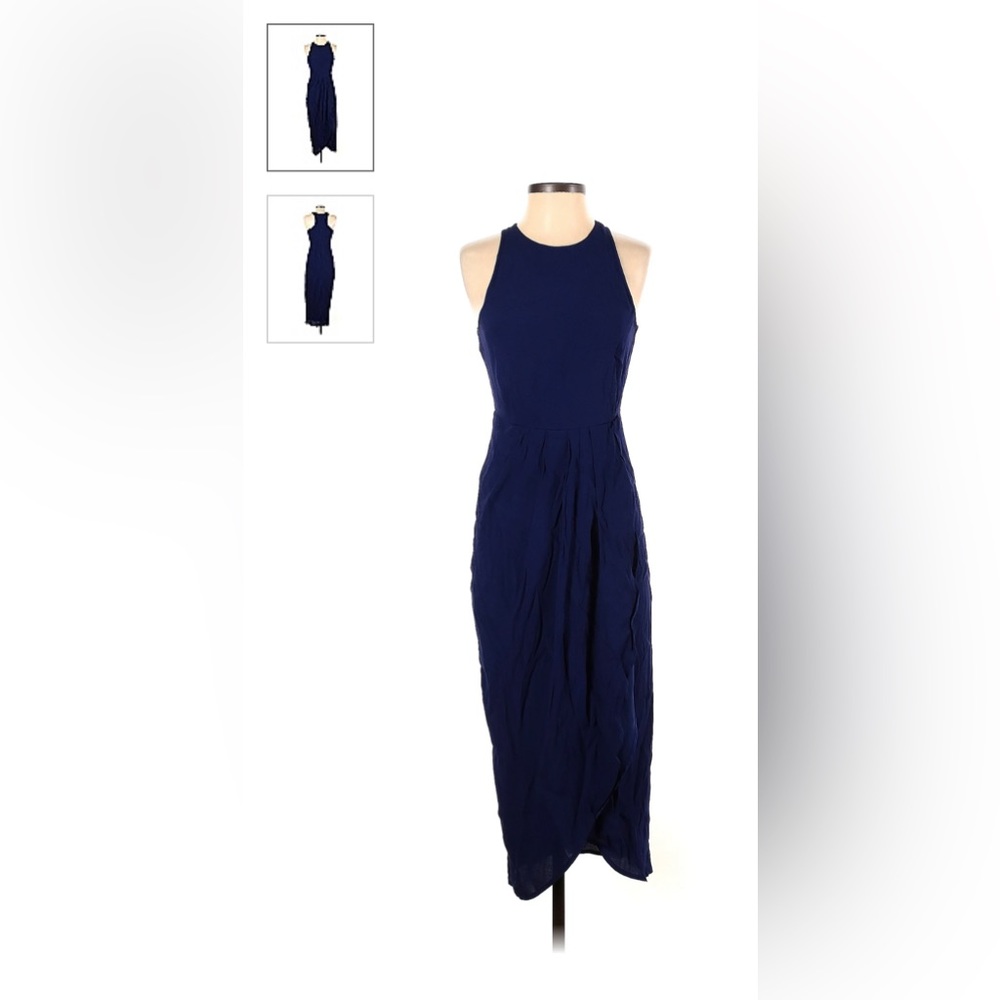 Wrap dress midi high neck